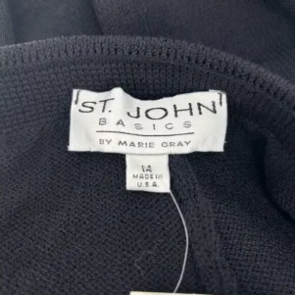 NWT St. John Vintage Pants Womens 14 Black Santana Knit $355 MSRP Wool Blend - Picture 8 of 16